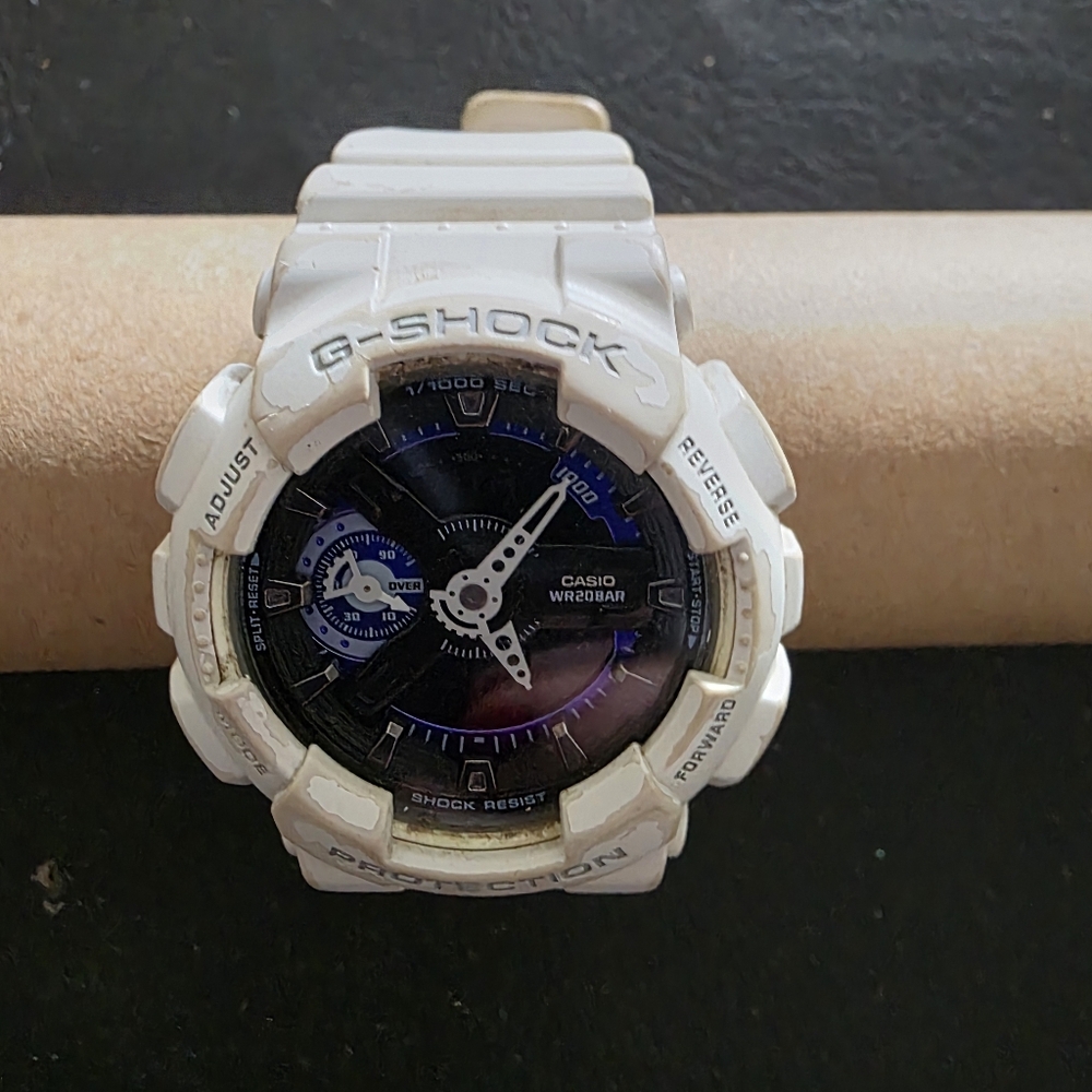 Casio G-Shock White and Blue Watch